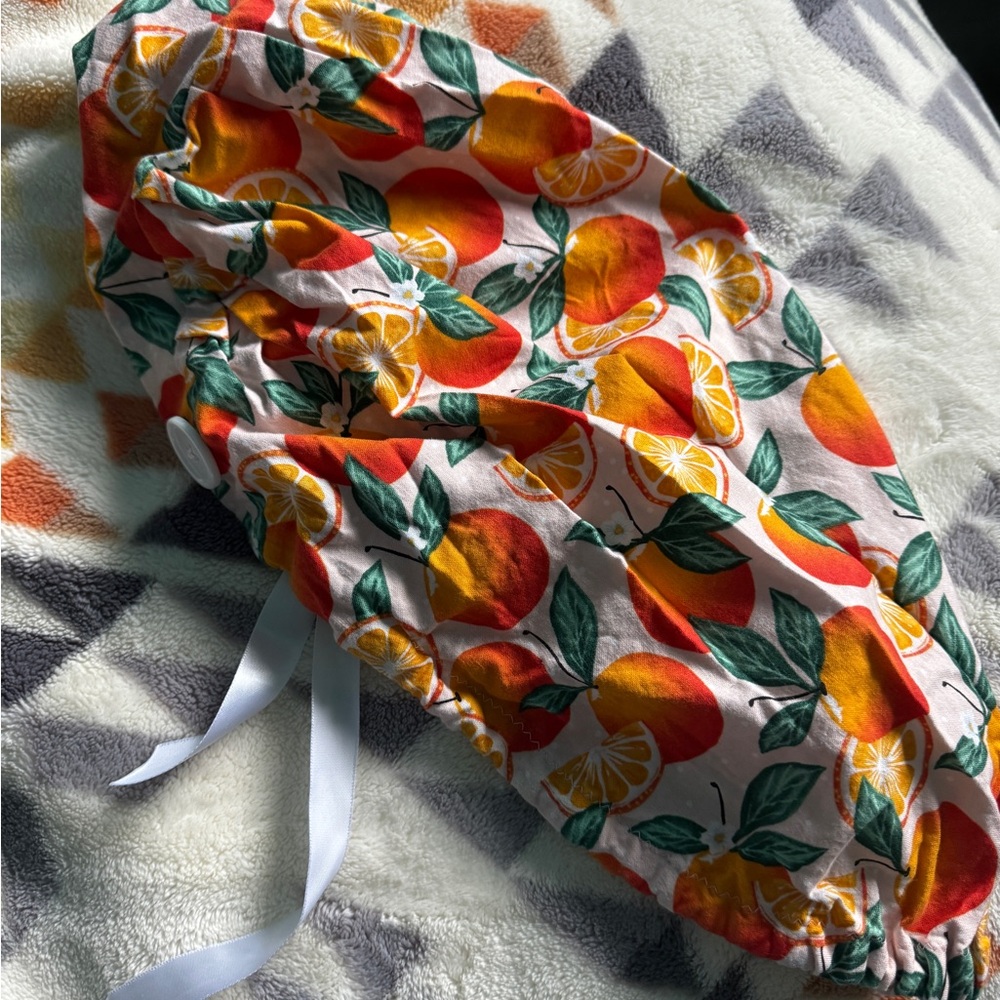 Orange Print Scrub cap - Picture 2 of 4